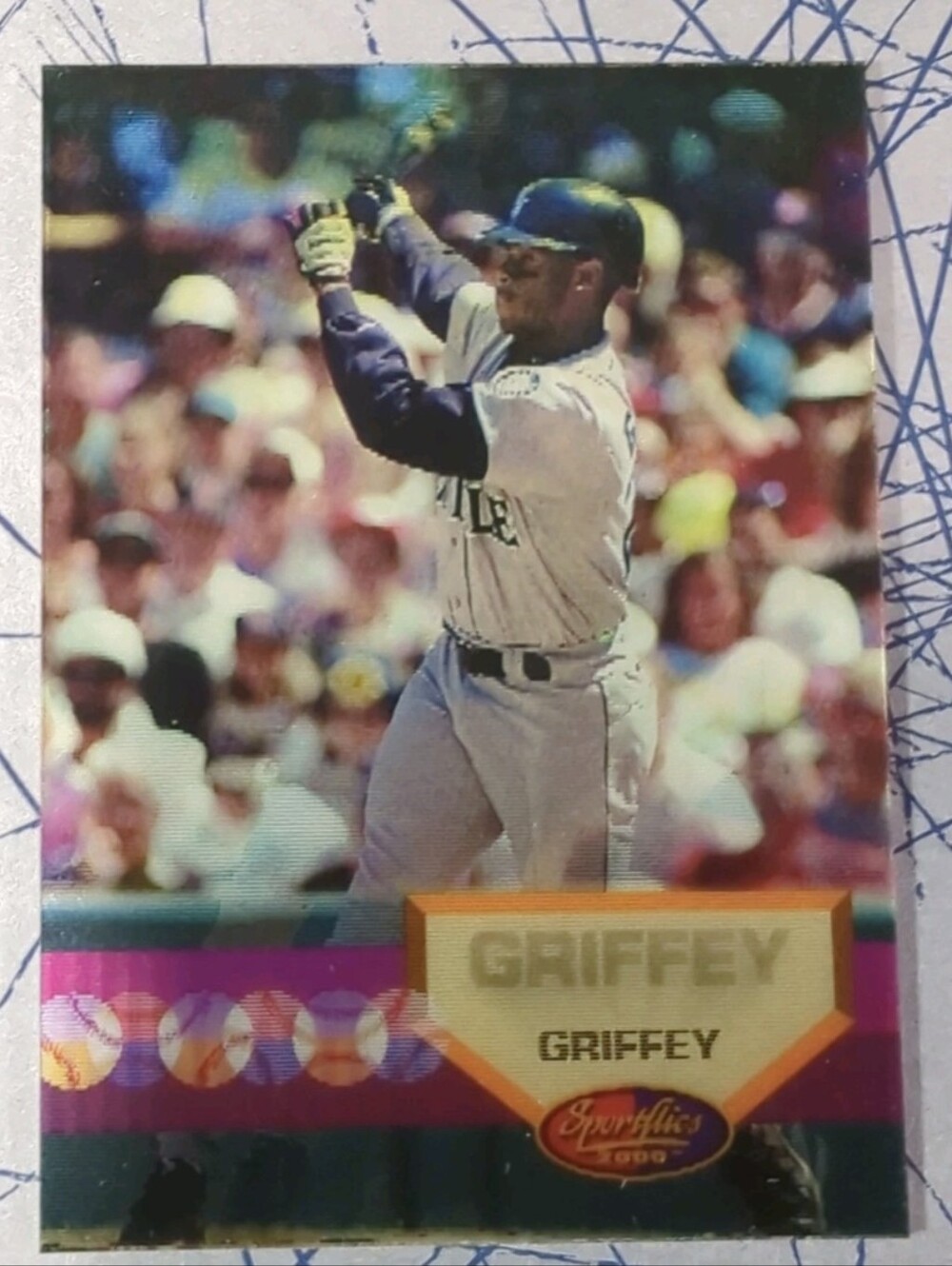 KEN GRIFFEY JR., 1994 "SPORTFLICS" CARD Pinnacle Brand RARE Card NM